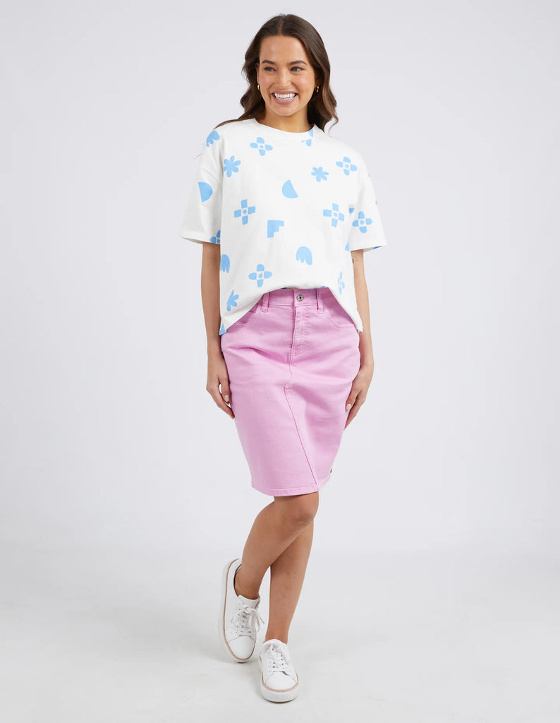 Belle Denim Skirt Sweet Lilac by Elm is currently available at Rawspice Boutique, South West Rocks.