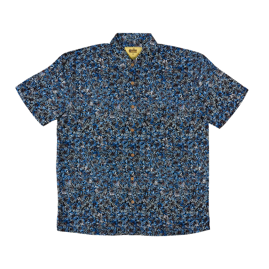 Mens Short Sleeve Bamboo Shirt - Blue Bush Banana by Kingston Grange is currently available from Rawspice Boutique, South West Rocks