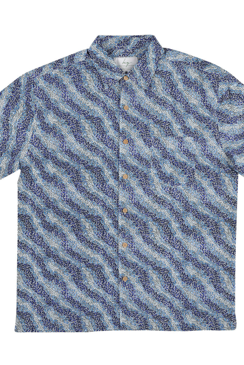 Men's Short Sleeve Bamboo Shirt – Fire Country. Lightweight, breathable, and eco-friendly, made from bamboo and cotton with a relaxed fit and natural buttons.