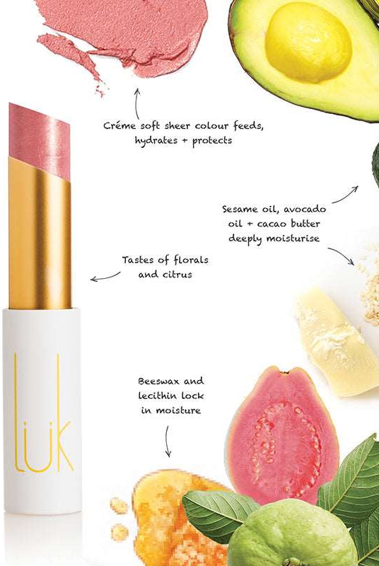 Lip Nourish - Guava Blush by Luk Beautifood available at Rawspice Boutique.