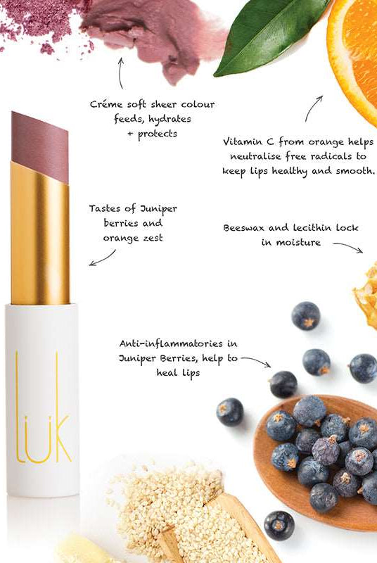 Lip Nourish - Pink Juniper by Luk Beautifood available at Rawspice Boutique.