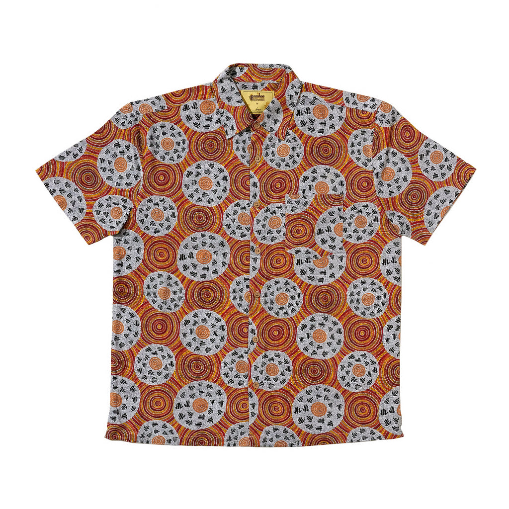 Mens Short Sleeve Bamboo Shirt - Marlu Jukurrpa by Kingstone Grange is currently available from Rawspice Boutique, South West Rocks