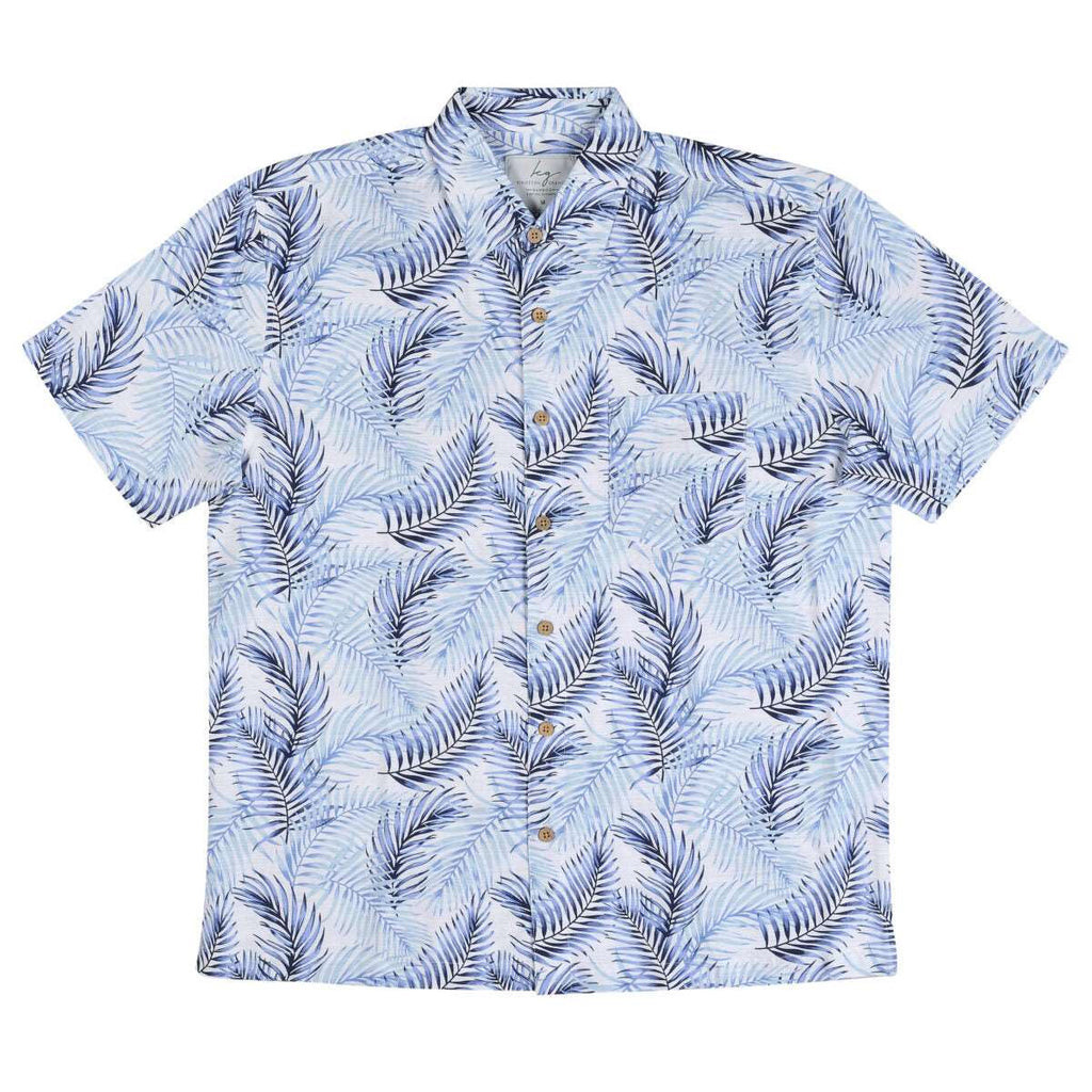 Men's Short Sleeve Bamboo Shirt - Blue Fern by Kingston Grange is available at Rawspice Boutique. 