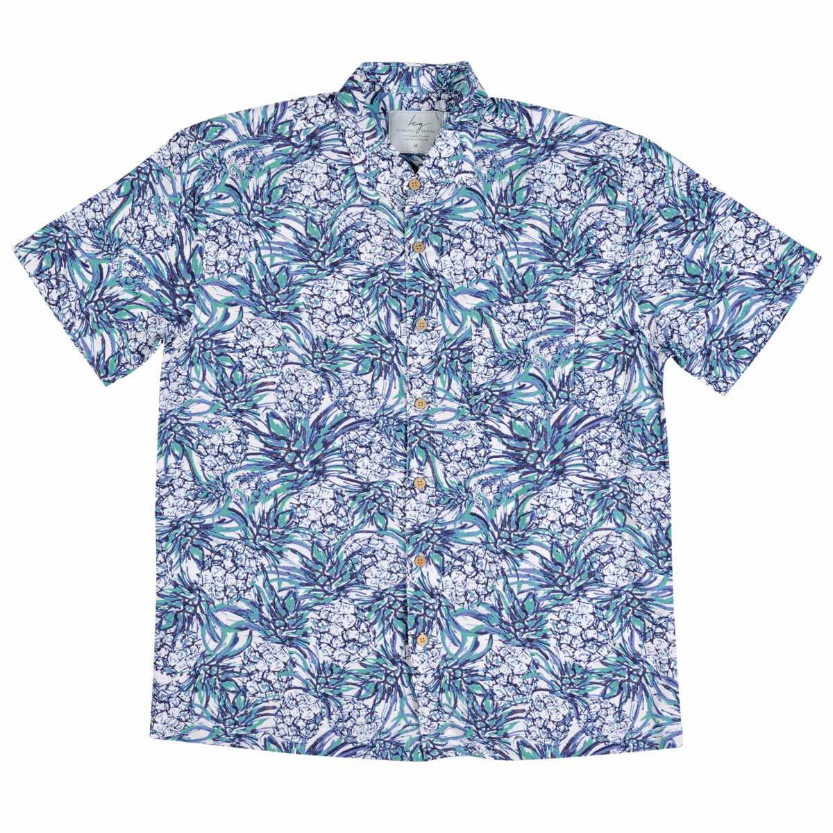 Men's Short Sleeve Bamboo Shirt - Pineapples by Kingston Grange is available at Rawspice Boutique.