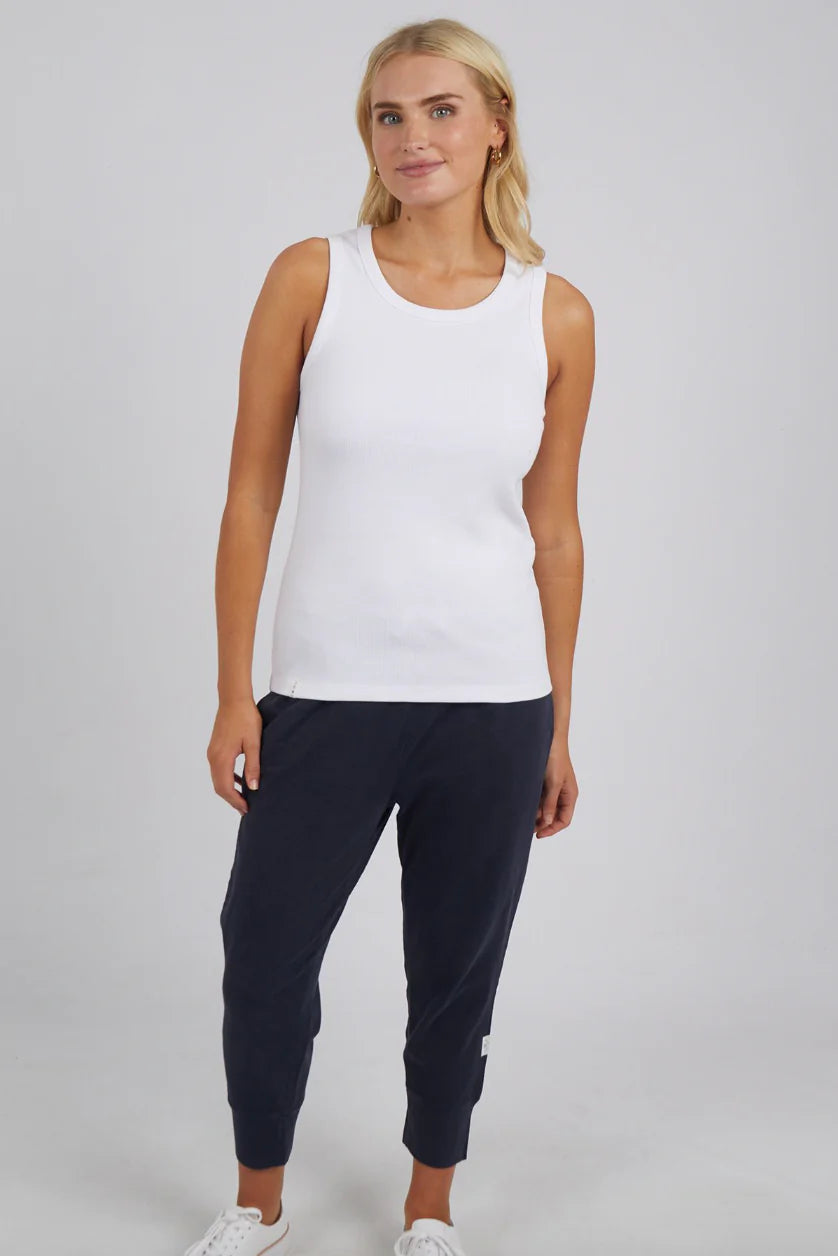 Rib Crew Tank - White from Elm is currently available from Rawspice Boutique, South West Rocks.