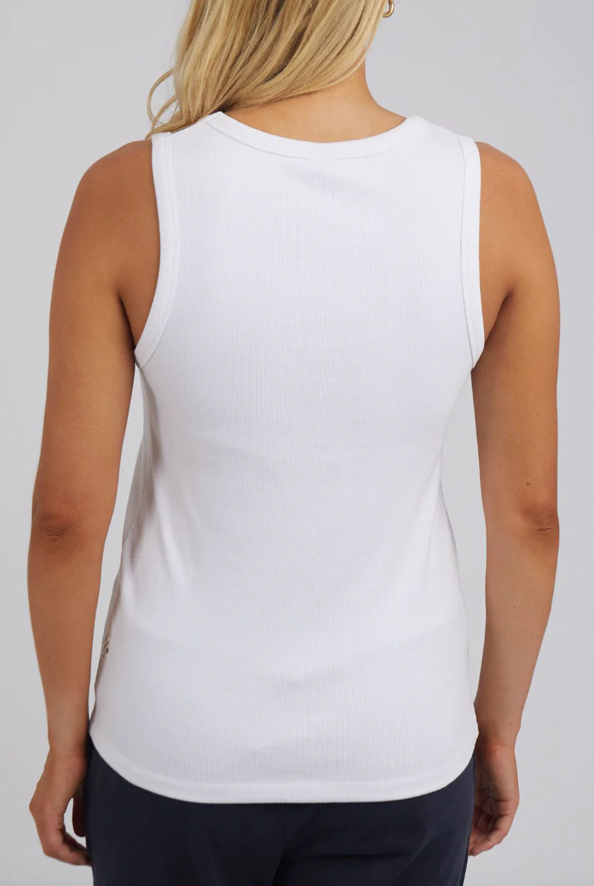 Rib Crew Tank - White from Elm is currently available from Rawspice Boutique, South West Rocks.