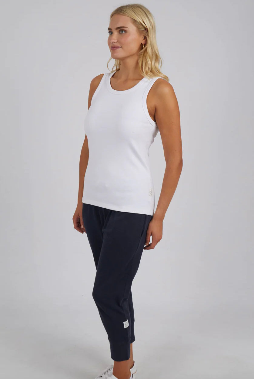 Rib Crew Tank - White from Elm is currently available from Rawspice Boutique, South West Rocks.