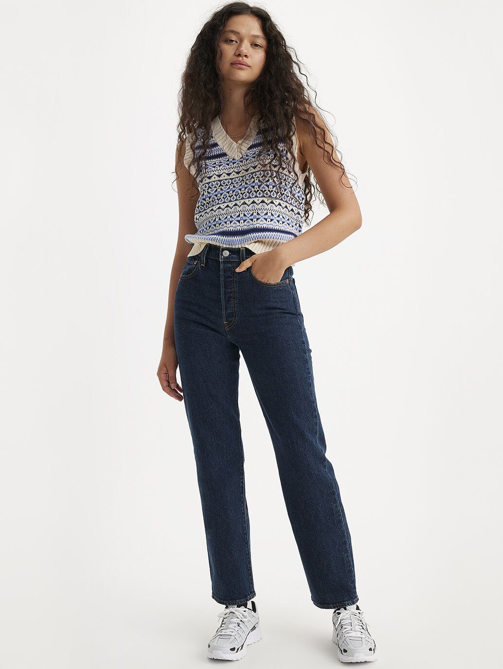 The Salsa Dark Stone WOMEN'S RIBCAGE STRAIGHT ANKLE JEANS by LEVI'S® are currently available at Rawspice Boutique.