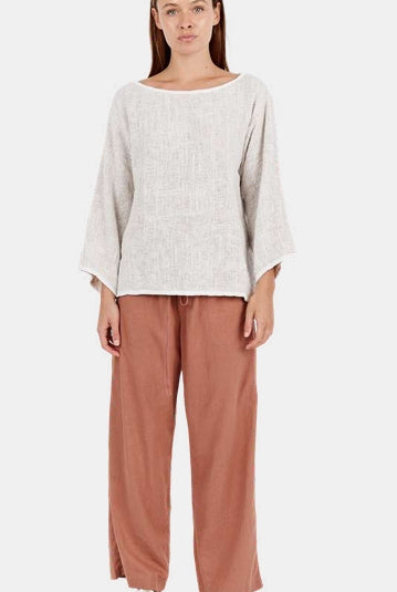 Elena Cotton Hessian Top by Carbon in textured cotton with a relaxed fit and lightweight design.
