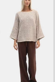 Elena Cotton Hessian Top by Carbon in textured cotton with a relaxed fit and lightweight design.
