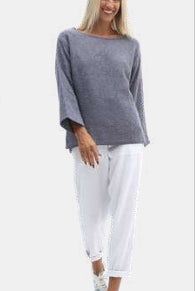 Elena Cotton Hessian Top by Carbon in textured cotton with a relaxed fit and lightweight design.