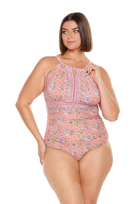 Seychelles High Neck One Piece by Capriosca Swimwear is currently available at Rawspice Boutique, South West Rocks.