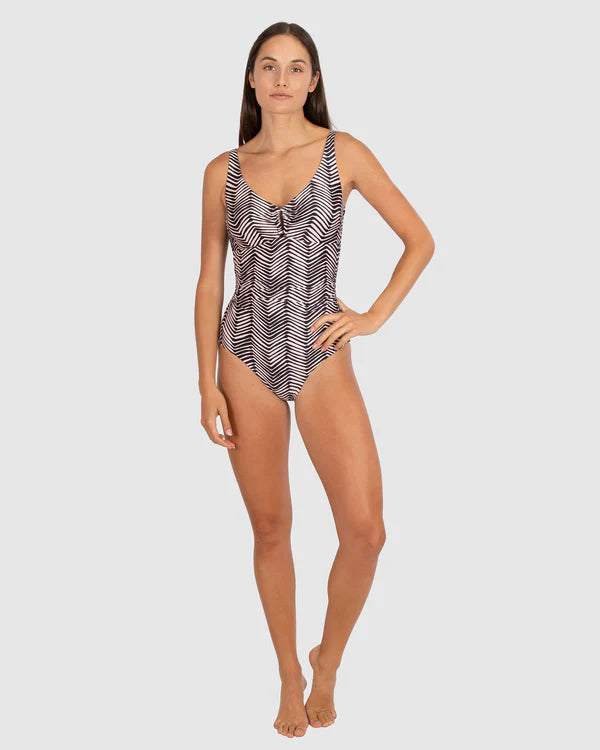 Tidal Wave D/E Ring Front One Piece Swimsuit by Baku is currently available from Rawspice Boutique, South West Rocks.
