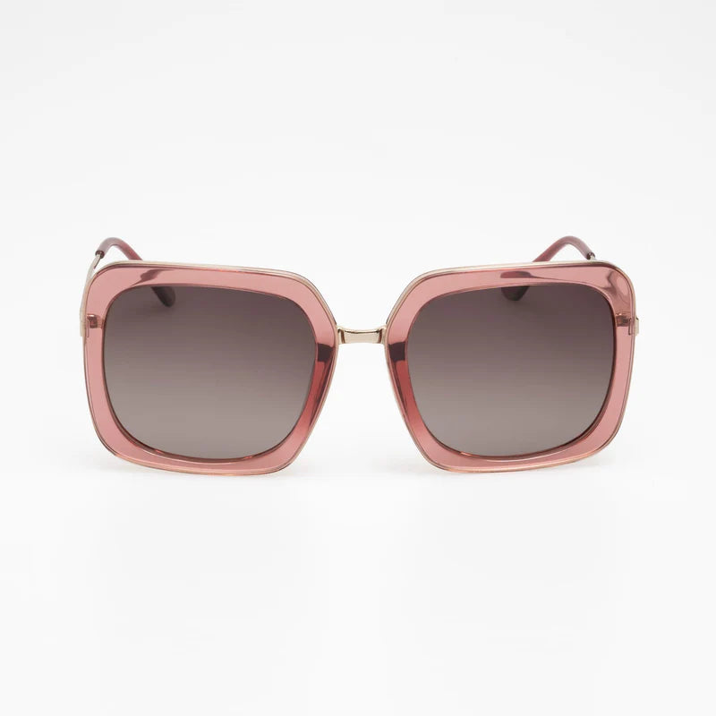 The Crystal Pink Alex Sunglasses by LOCELLO are currently available at Rawspice Boutique.