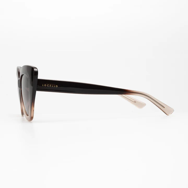 The Ombre Brown EDEN  Sunglasses by LOCELLO are currently available at Rawspice Boutique.