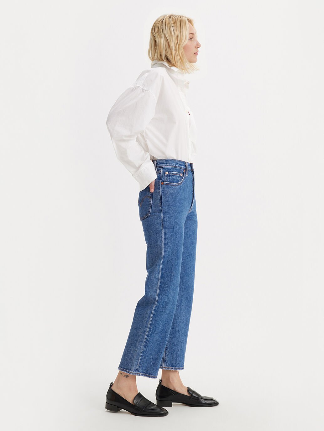 The Jazz Pop Women's Ribcage Straight Ankle Jeans by Levi's® are currently available at Rawspice Boutique.