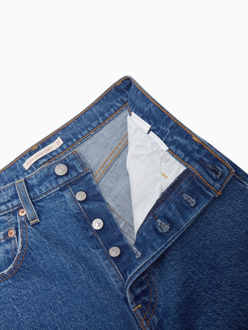 The Jazz Pop Women's Ribcage Straight Ankle Jeans by Levi's® are currently available at Rawspice Boutique.