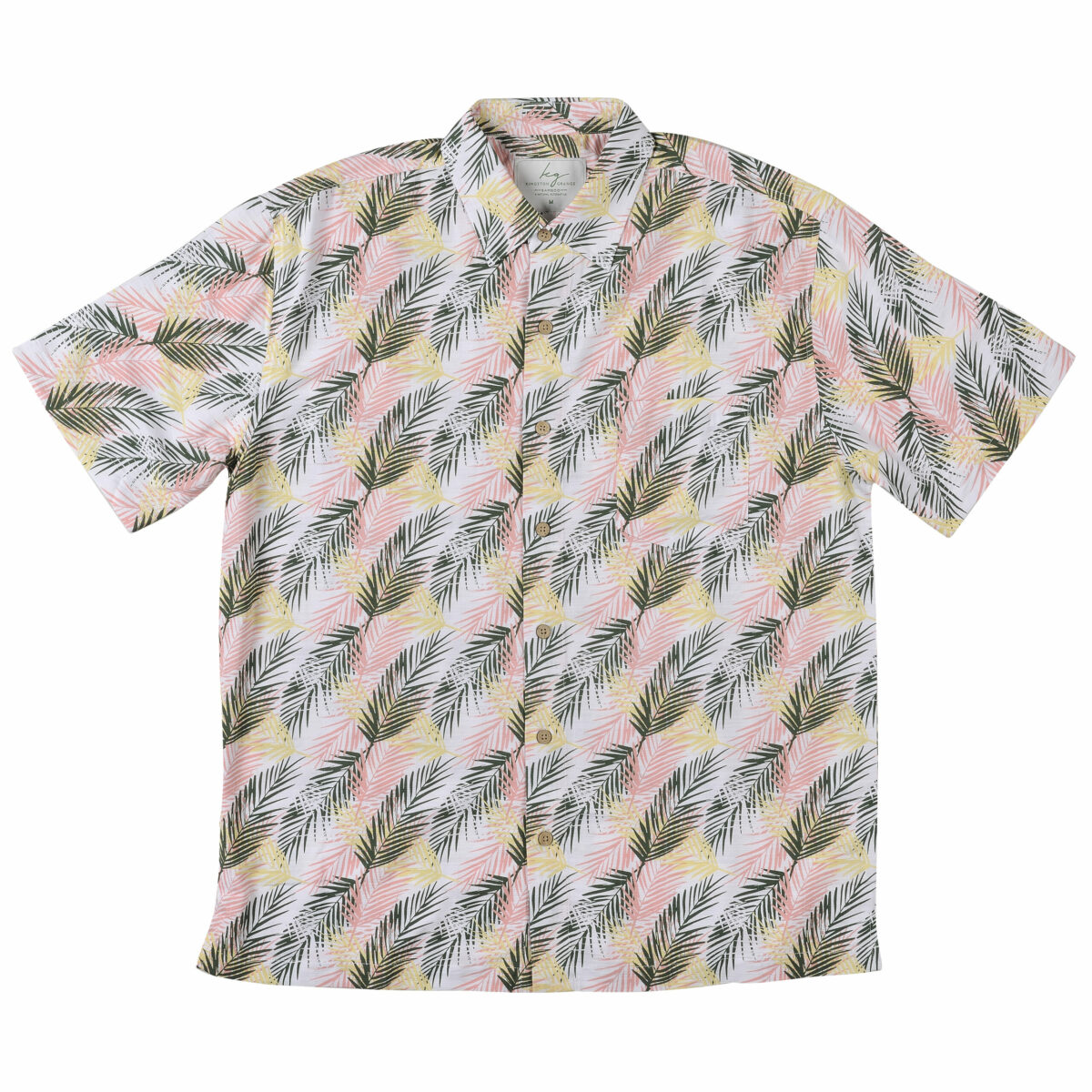 Men’s Short Sleeve Bamboo Shirt – Mossman, crafted from organically grown bamboo with a loose fit, chest pocket, and coconut-shell look buttons.