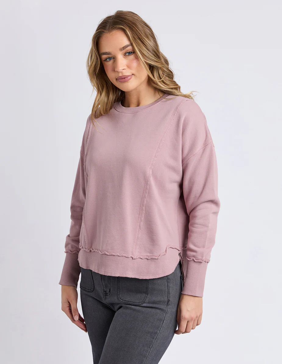 Women's Osbourne Crew sweatshirt in soft 100% cotton with front and back seam detailing, curved hem, and relaxed fit for everyday casual wear.