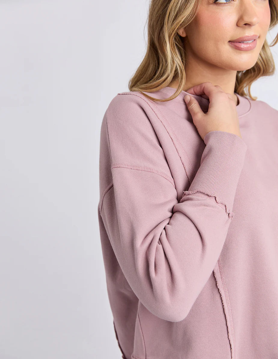 Women's Osbourne Crew sweatshirt in soft 100% cotton with front and back seam detailing, curved hem, and relaxed fit for everyday casual wear.