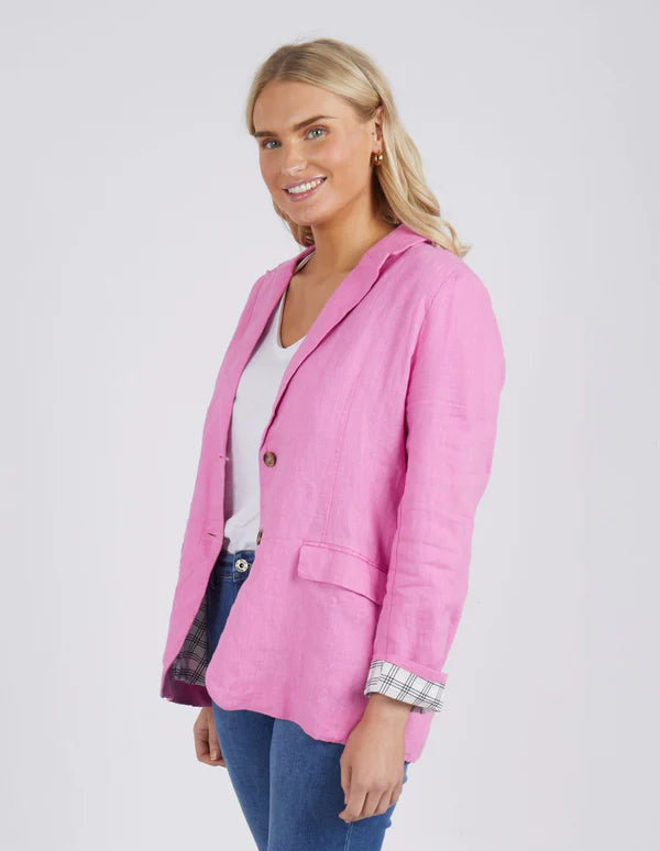 Millie Blazer - Super Pink by Elm is available at Rawspice Boutique.
