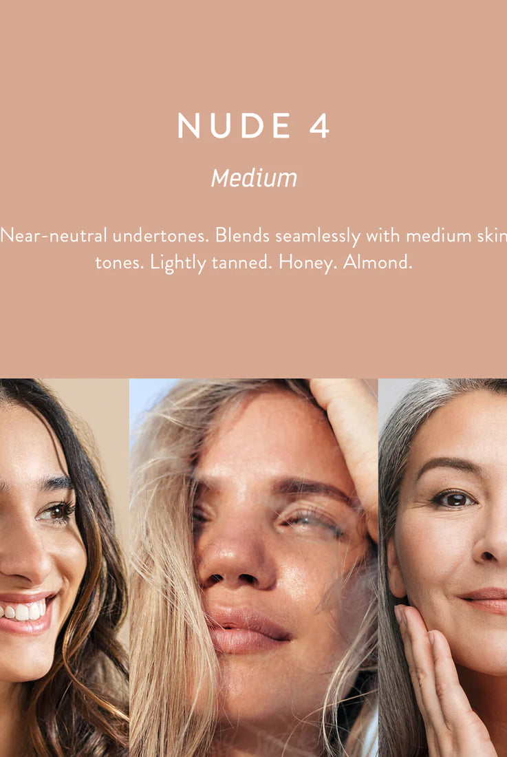 The Nude 4 - Medium Instant Glow Skin Tint by Luk Beautifood is currently available at Rawspice Boutique.