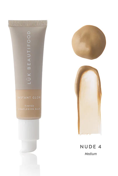 The Nude 4 - Medium Instant Glow Skin Tint by Luk Beautifood is currently available at Rawspice Boutique.