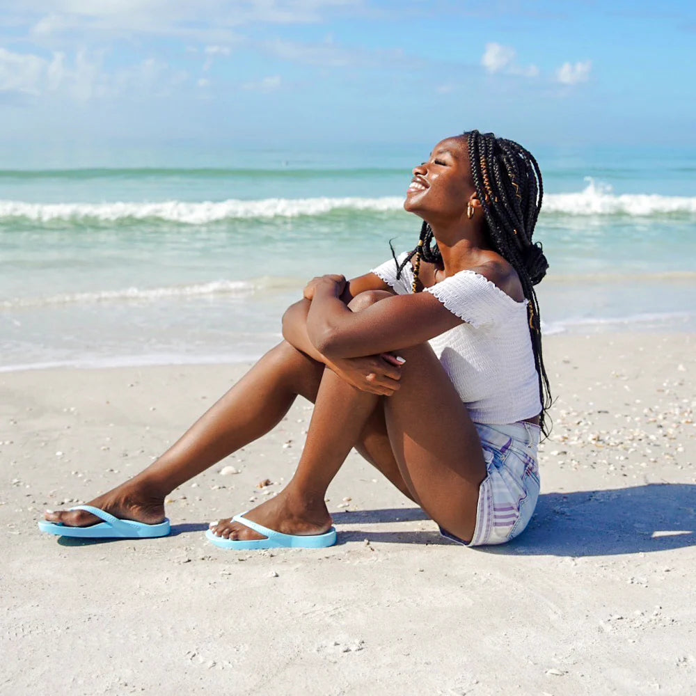 The Sky Blue Arch Support Thong by Archies is available at Rawspice Boutique.