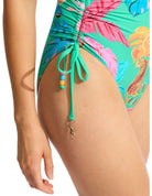 The Tropica DD Drawstring Bandeau One Piece by Seafolly is available at Rawspice Boutique.