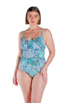 The Whitehaven Ruched Tankini Top by Capriosca is currently available at Rawspice Boutique.