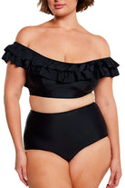 Black High-Waisted Bikini Bottoms by Capriosca is available at Rawspice Boutique.