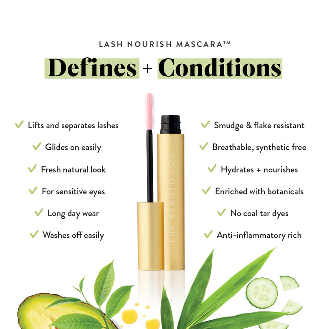 Lash Nourish Mascara - Black Tea by Luk Beautifood is available at Rawspice Boutique.