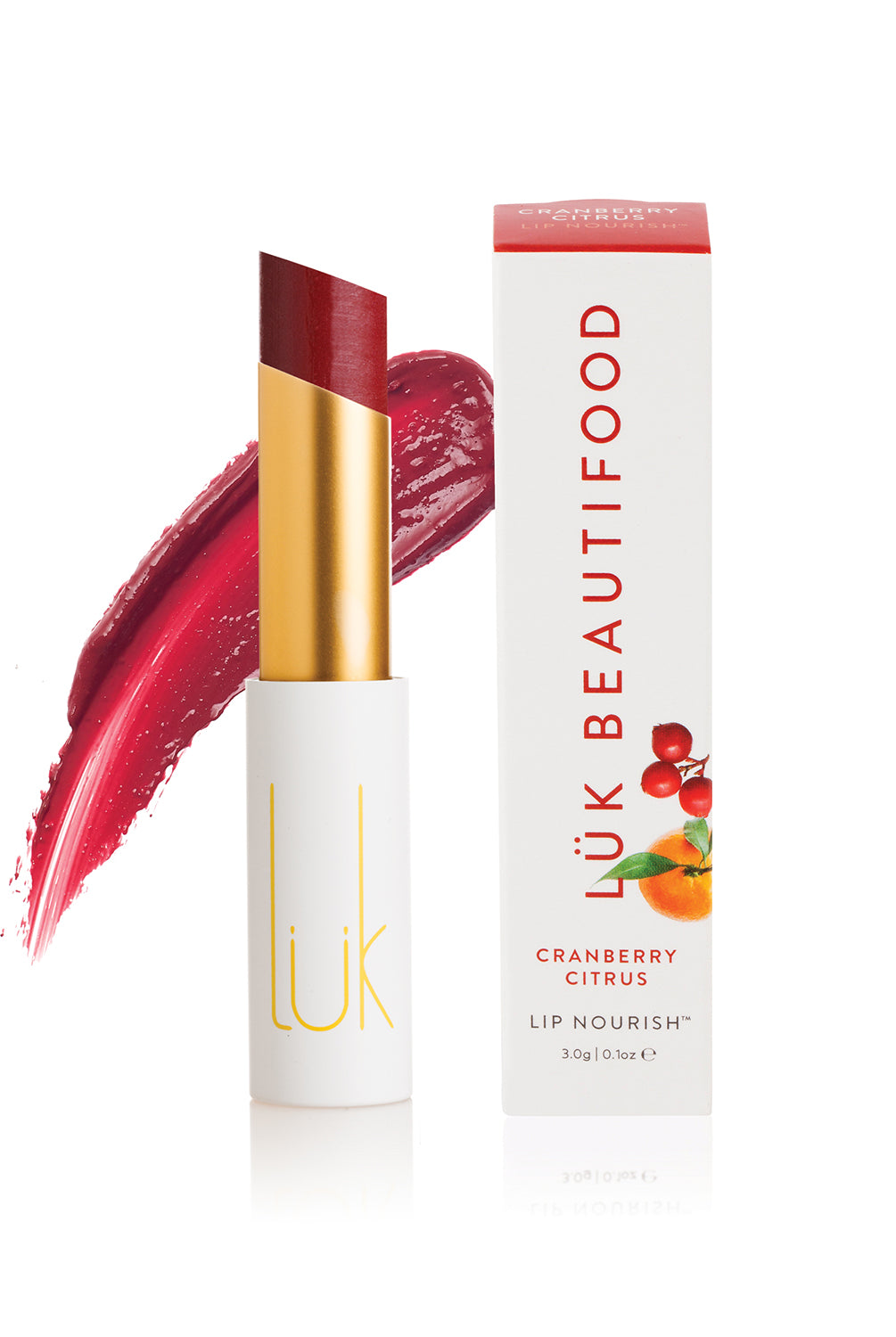 Lip Nourish - Cranberry Citrus by Luk Beautifood available at Rawspice Boutique.