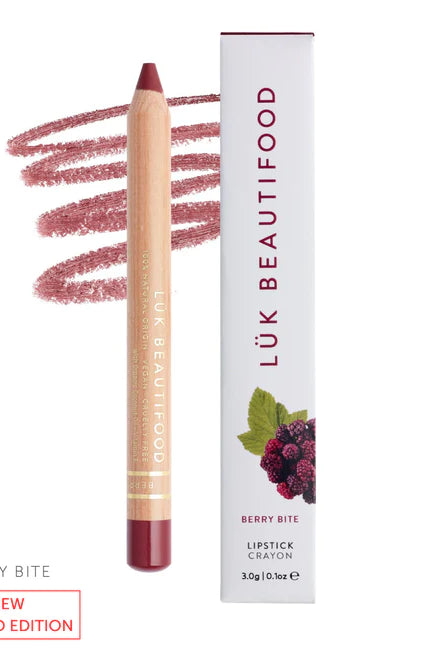 Limited Edition Lipstick Crayon - Berry Bite by Luk Beautifood is available at Rawspice Boutique.