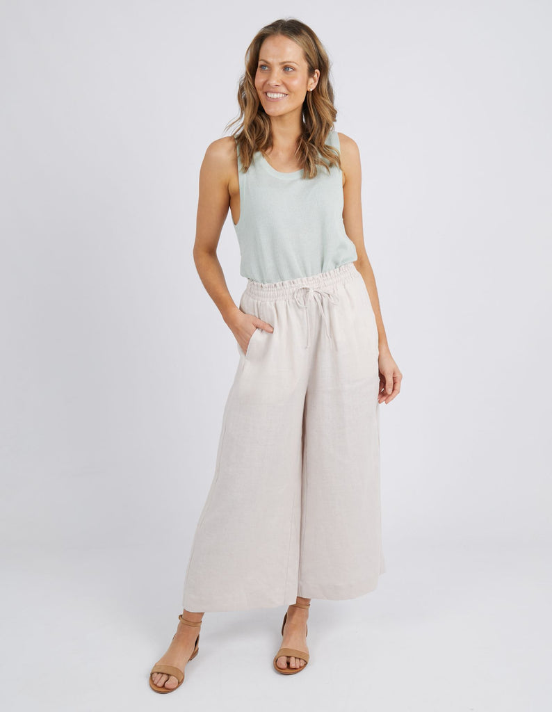 Billie Wide Leg Pant - Oatmeal by Elm is available at Rawspice Boutique. 
