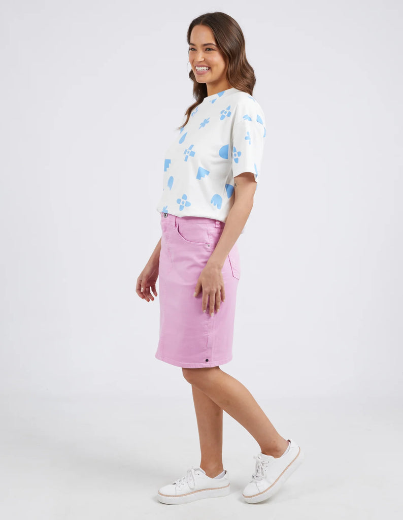 Belle Denim Skirt Sweet Lilac by Elm is currently available at Rawspice Boutique, South West Rocks.