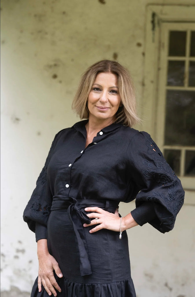 Bowie Linen Shirt - Black by Don't Tell My Husband is currently available at Rawspice Boutique, South West Rocks.