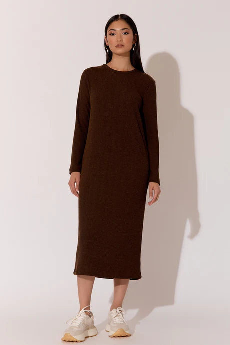 Brielle Knit Dress - Chocolate by Adorne is currently available from Rawspice Boutique, South West Rocks.