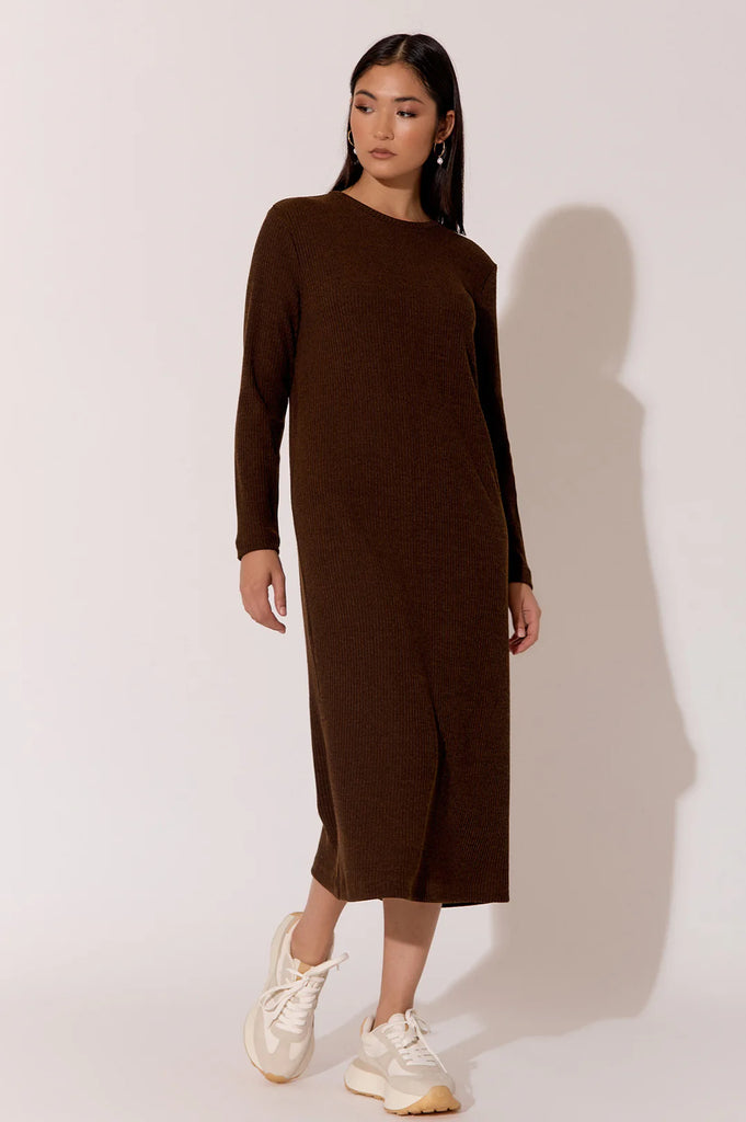 Brielle Knit Dress - Chocolate by Adorne is currently available from Rawspice Boutique, South West Rocks.