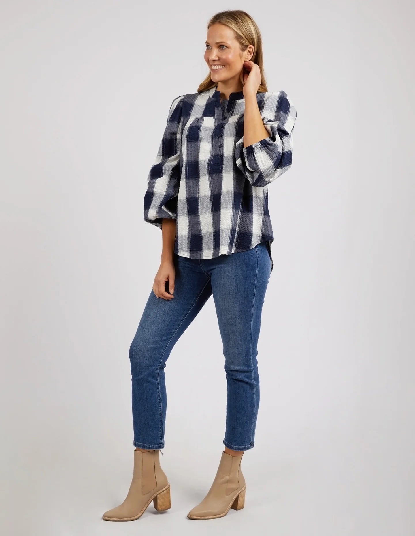 Cedar Check Blouse by Elm is currently available at Rawspice Boutique, South West Rocks. 