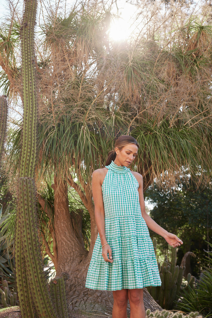 Cleo Mint Gingham Dress from Brave & True is currently available at Rawspice Boutique, South West Rocks.