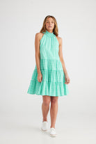 Cleo Mint Gingham Dress from Brave & True is currently available at Rawspice Boutique, South West Rocks.