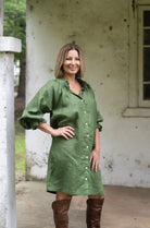 Dahlia Dress - Cypress by Don't Tell My Husband is currently available at Rawspice Boutique, South West Rocks.