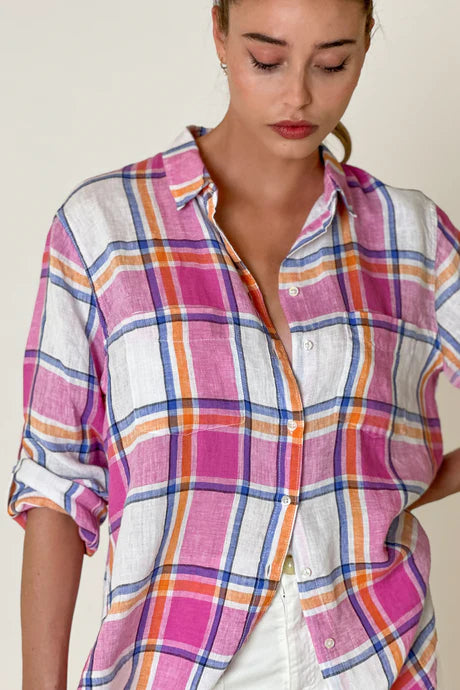 Fruit Tingle Plaid Boyfriend Shirt by Hut currently available from Rawspice Boutique, South West Rocks. 