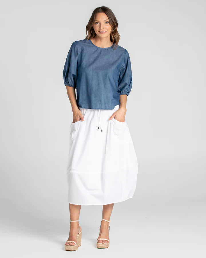 Guru Skirt -White by Boom Shankar is currently available from Rawspice Boutique, South West Rocks. 