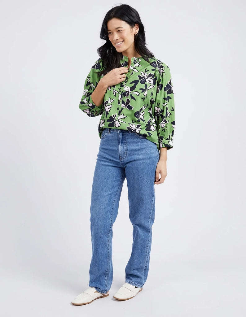 Idyll Floral Shirt Jungle Green by Elm is currently available at Rawspice Boutique, South West Rocks. 