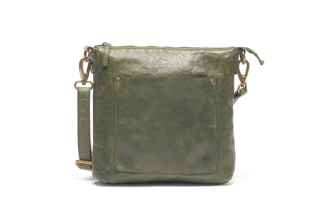 The Jackie bag in Green by Rugged Hide is currently available at Rawspice Boutique.