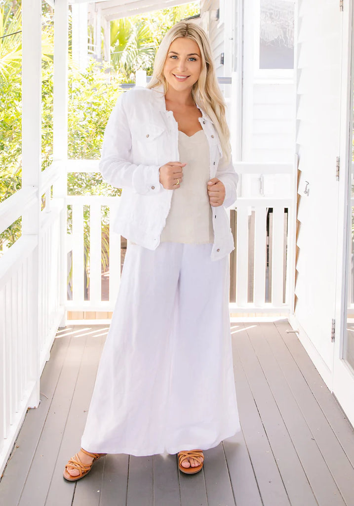 Julia Fray Jacket - White by Soul Sparrow is currently available at Rawspice Boutique, South West Rocks