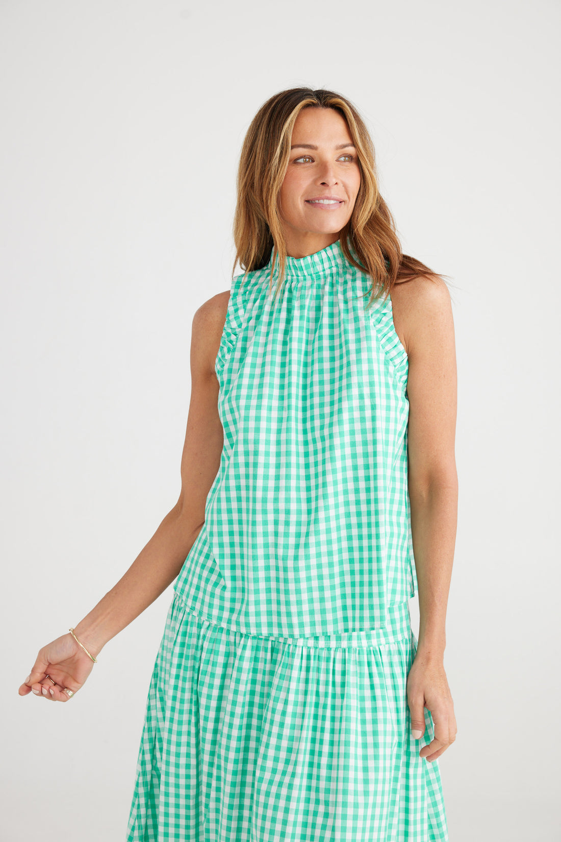 Kelley Top Mint Gingham by Brave & True is currently available at Rawspice Boutique, South West Rocks.