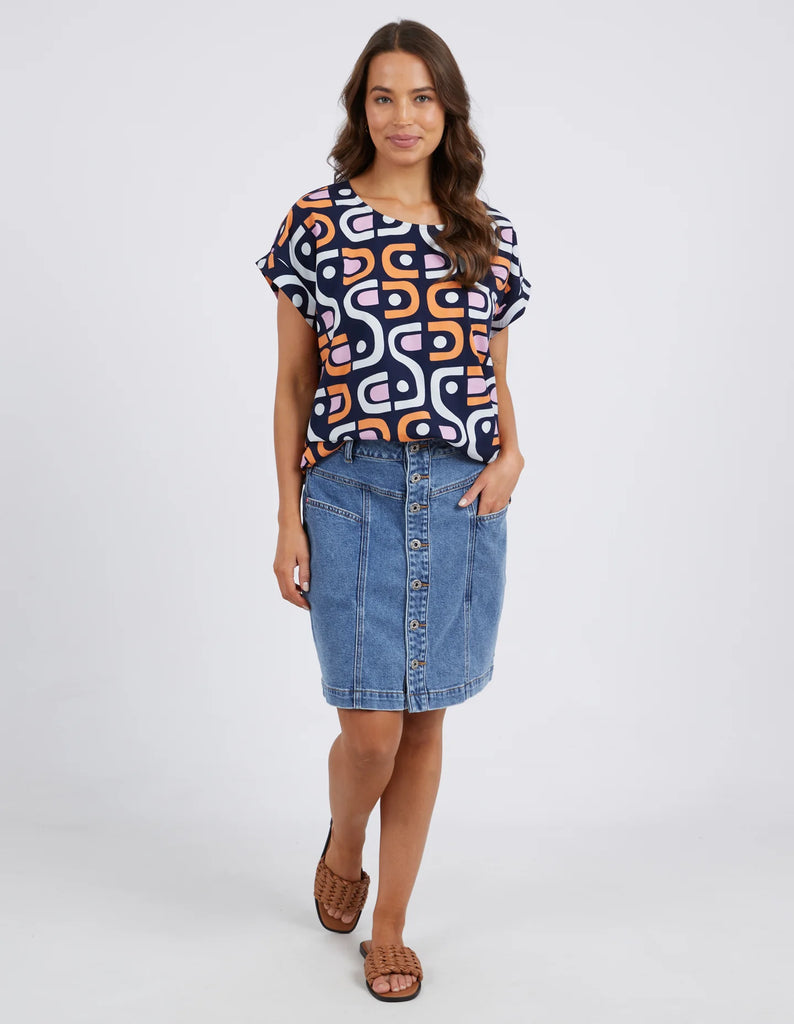 Kirby Geo Top Navy by Elm is currently available at Rawspice Boutique, South West Rocks. 